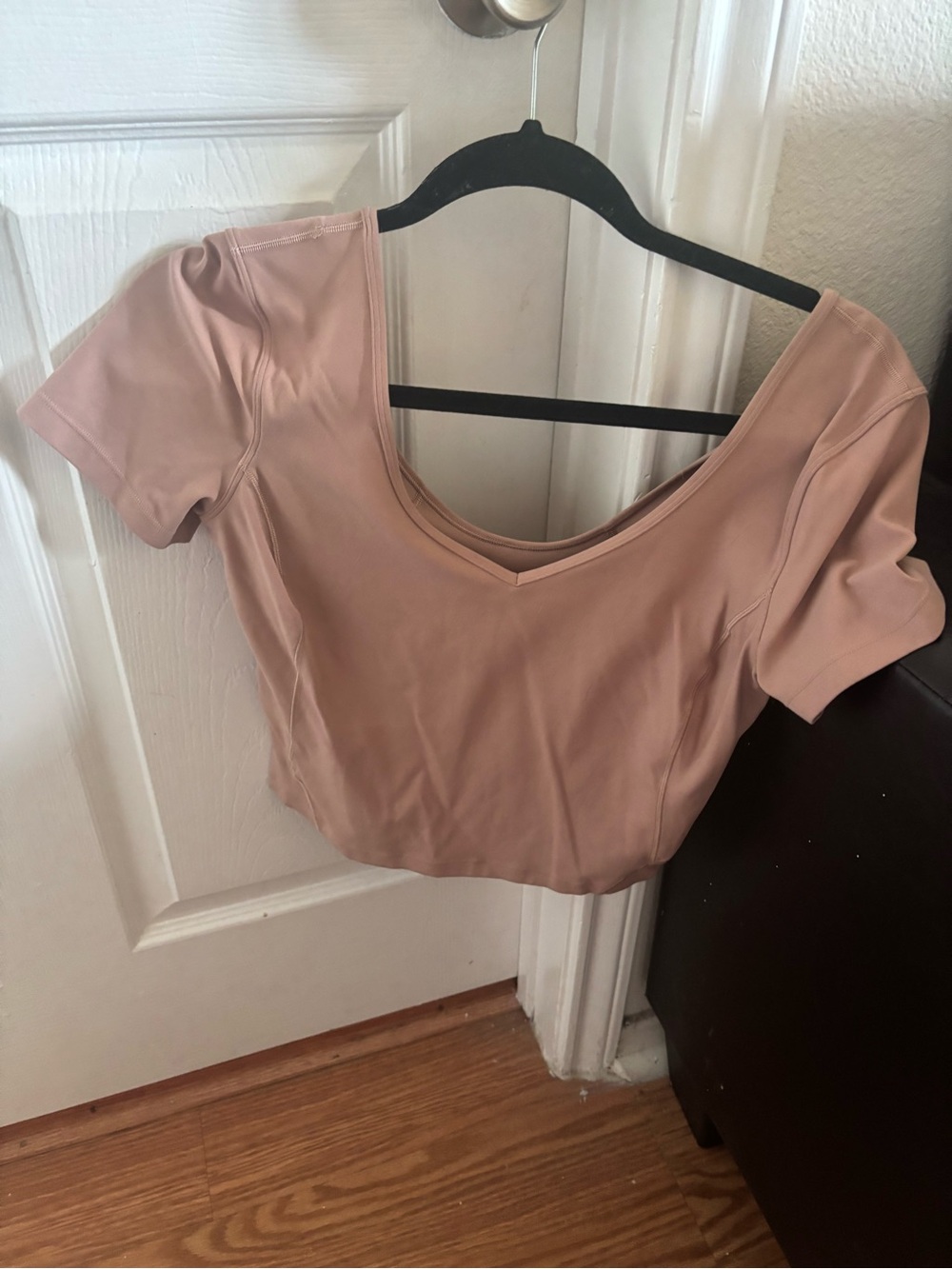 Lululemon cropped tan workout top